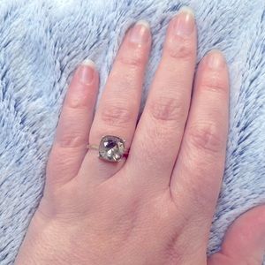 Faux smoky quarts costume ring